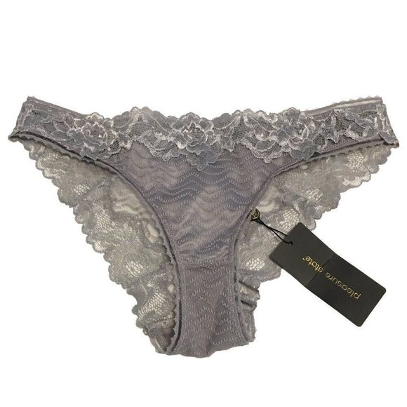 Rosita Fortuna Lace Bikini Panty Size S Dapple Gray By Pleasure State - Picture 1 of 4